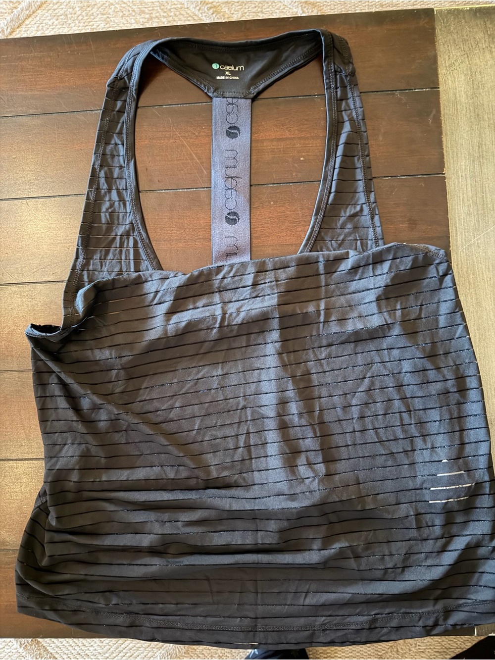 Women’s Black Striped Racerback Sports Bra Tank